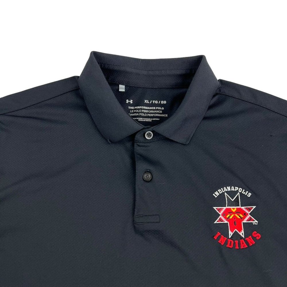 Under Armour Indianapolis Indians Performance Polo Shirt XL Black Short Sleeve